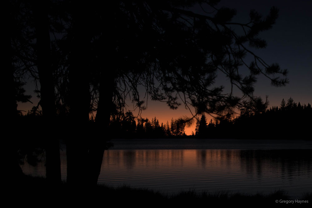 Night falls at Blue Lake
