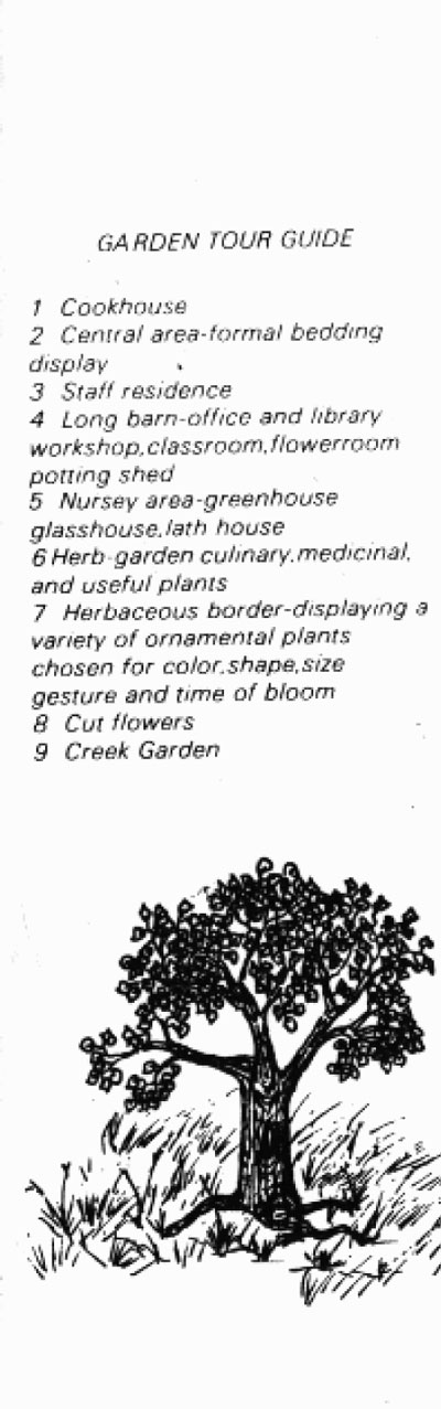 Garden tour information, Saratoga Community Garden, 1981, map legend part 1