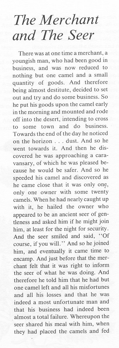 Alan Chadwick tells the fairy tale of the Merchant and the Seer, part 1