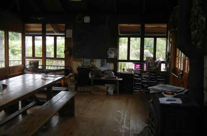 Interior of the cookhouse/dining hall at the UCSC Agroecology Farm