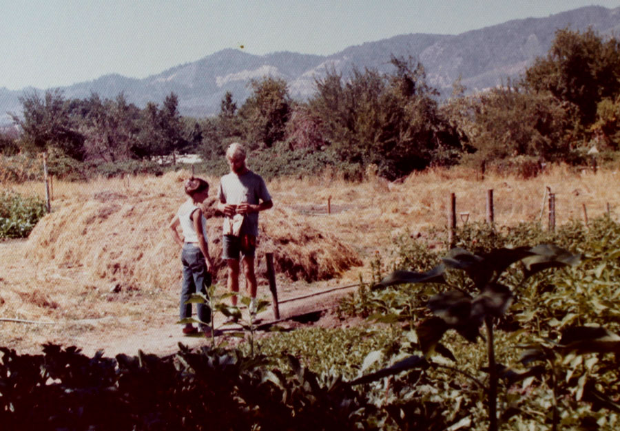 Tom Benthin and Cindy at the garden in Covelo